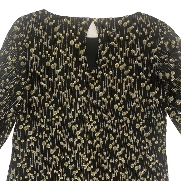 Sail To Sable Clifton Black Dress Size 4 Long Sleeve Metallic Gold Dot NWT $198 - Picture 9 of 16
